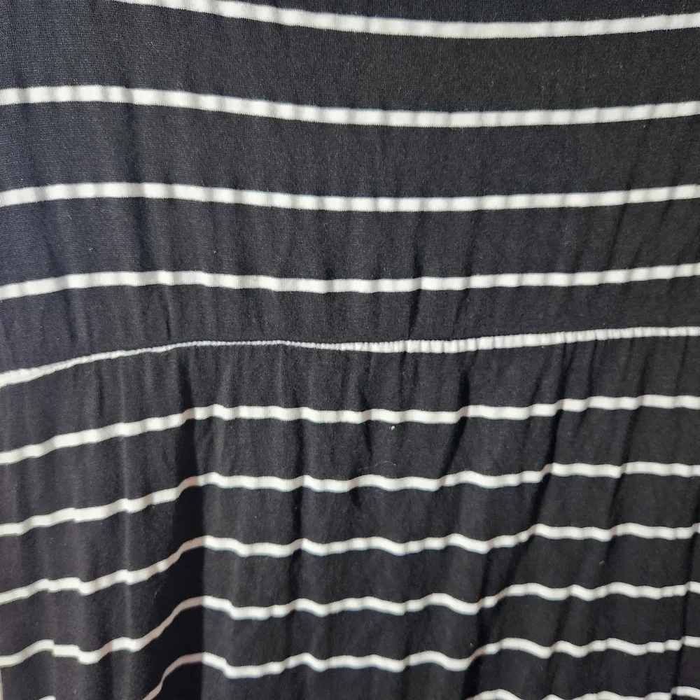 Motherhood Black and White Striped Maternity Dress